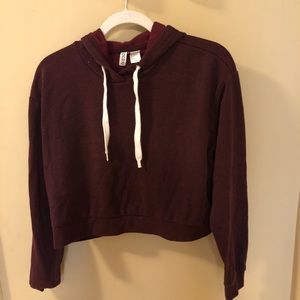 Cropped maroon sweatshirt